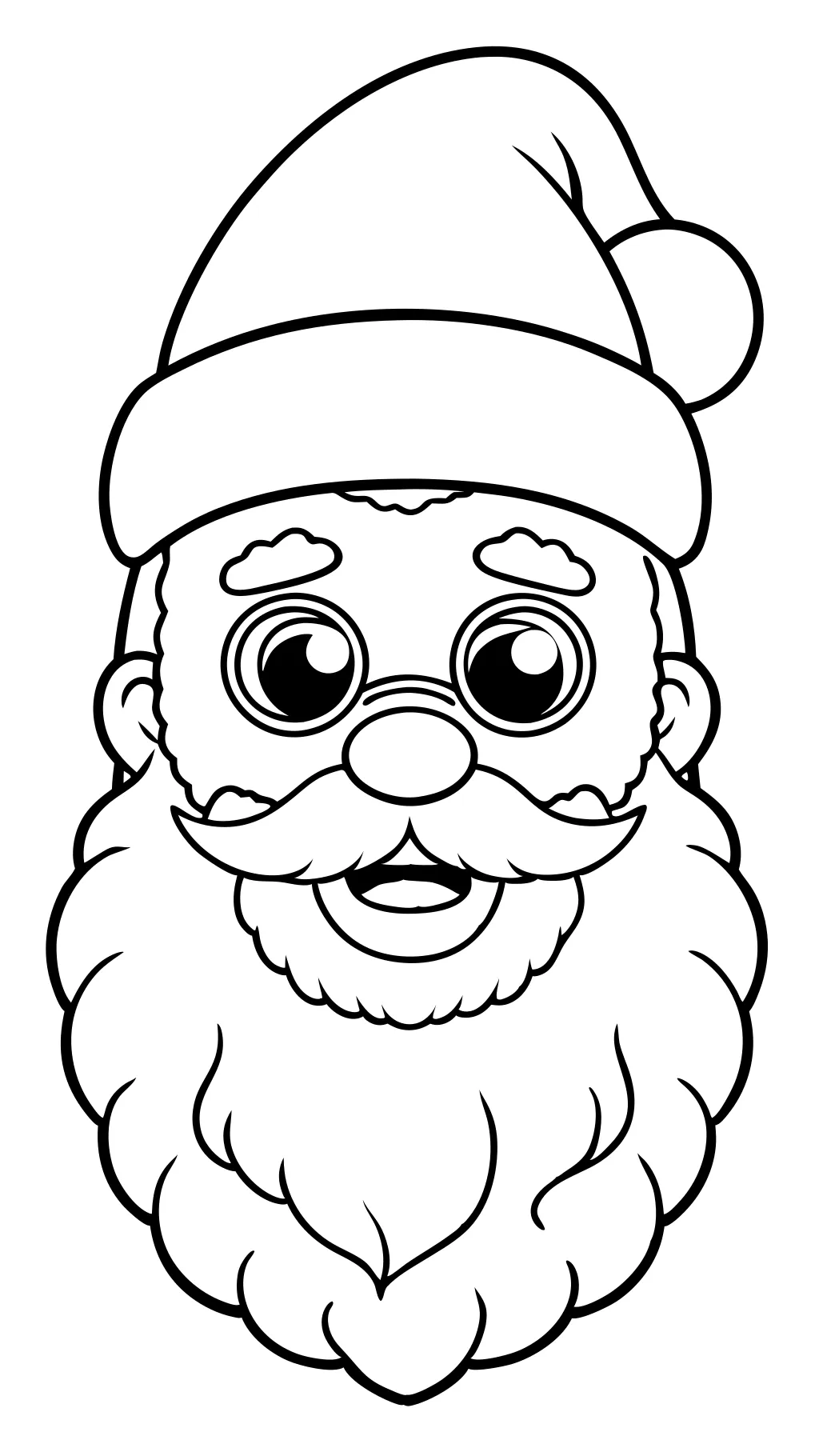 coloriage de visage du Père Noël